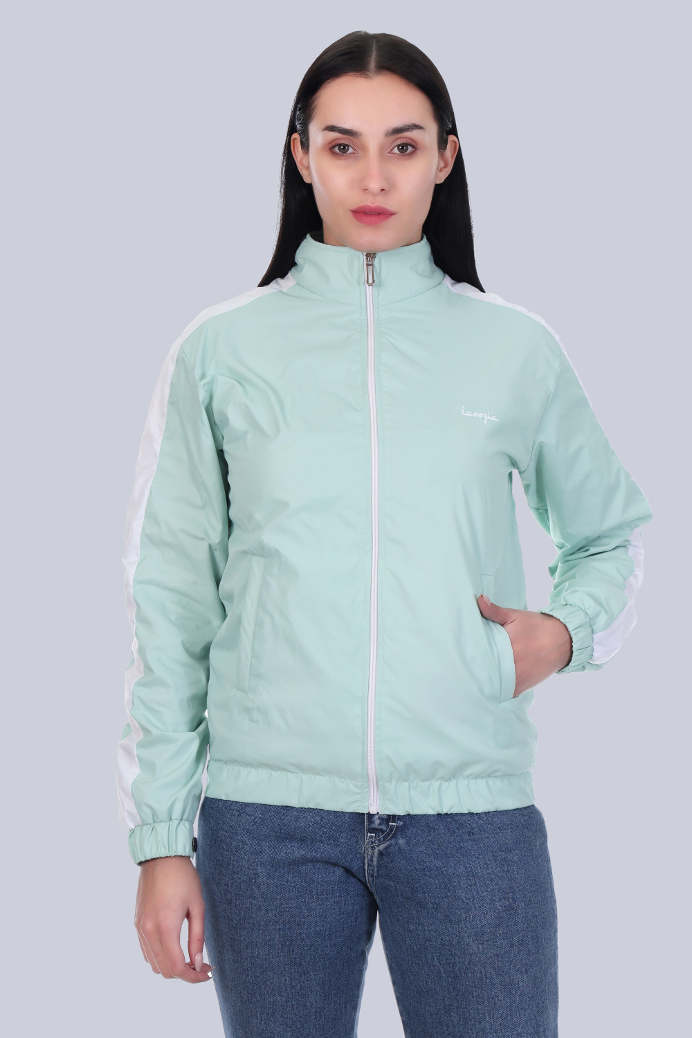 Image of Lavozia Full Sleeve Colorblock Women Jacket
