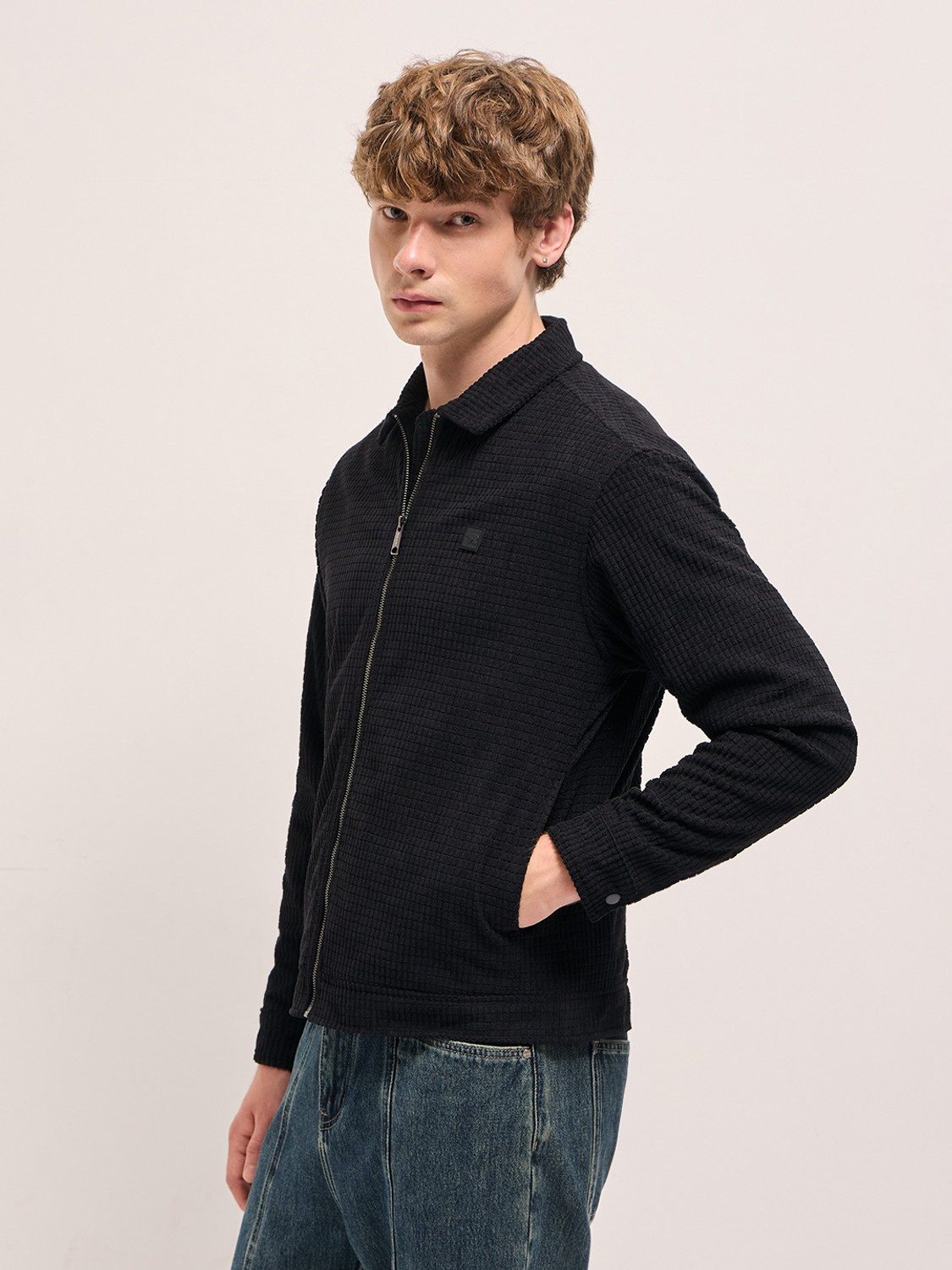 Image of THE BEAR HOUSE Full Sleeve Self Design Men Jacket