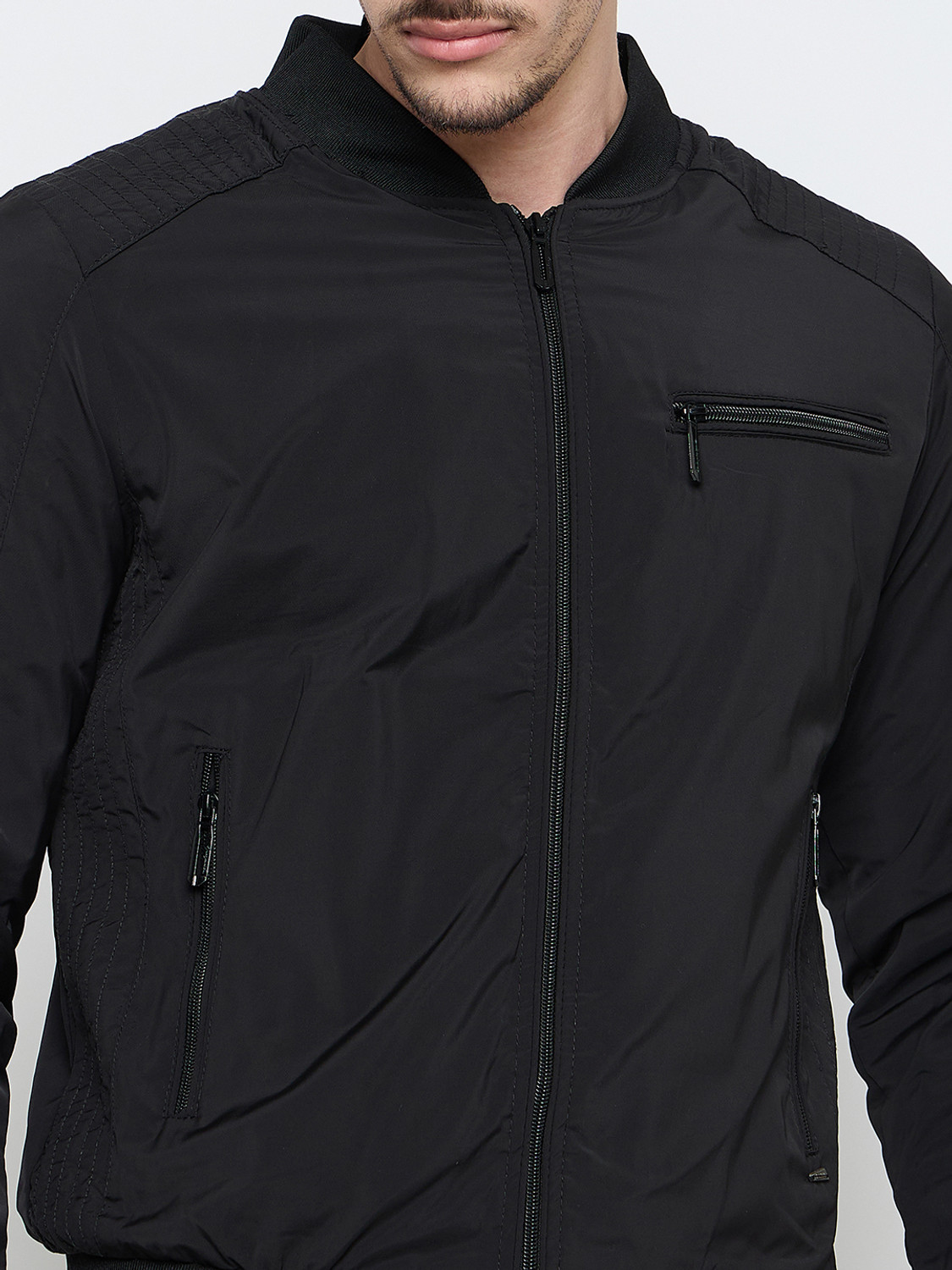 Image of DUKE Men Solid Bomber Jacket