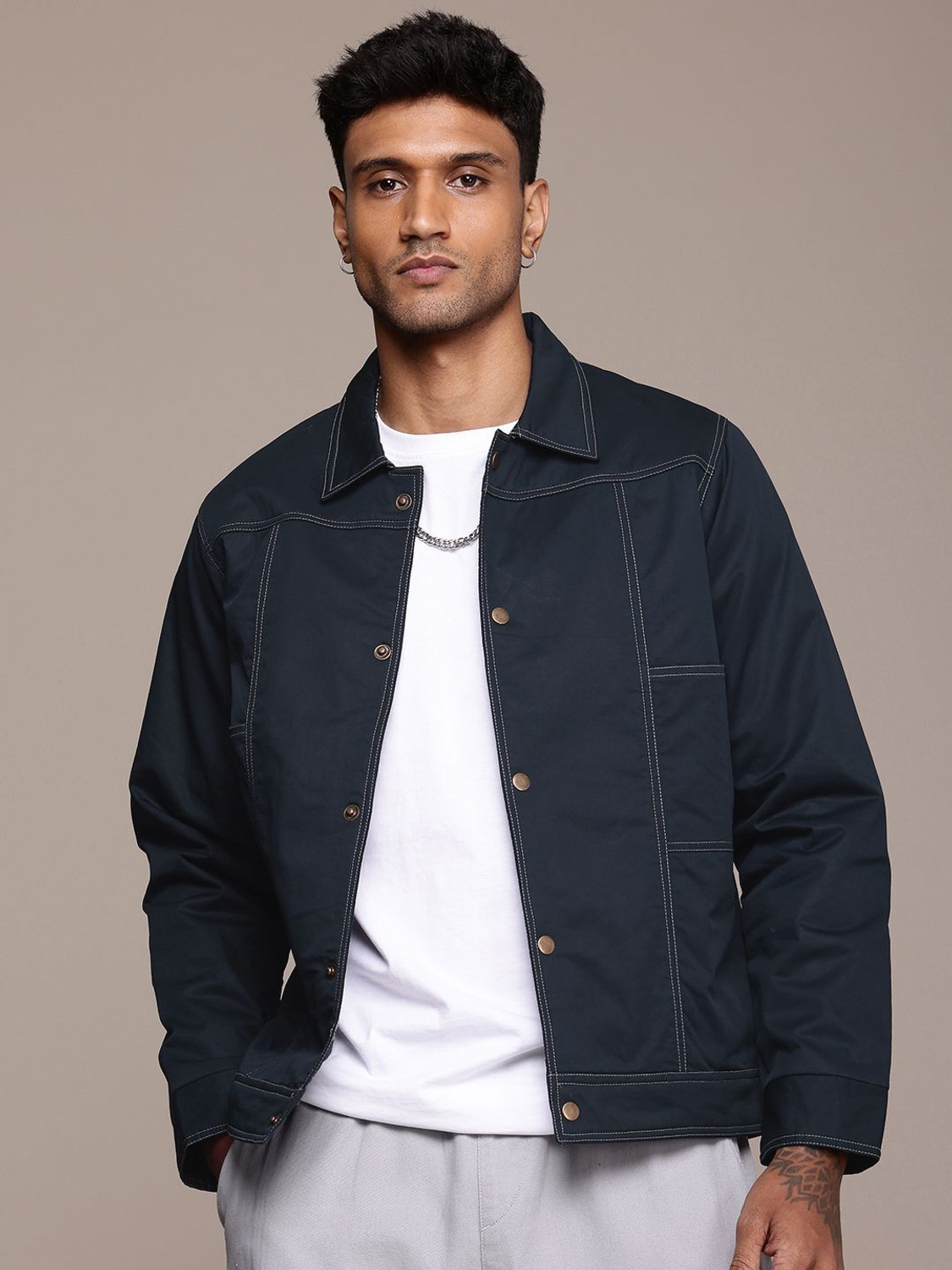 Image of Roadster Full Sleeve Solid Men Tailored Jacket