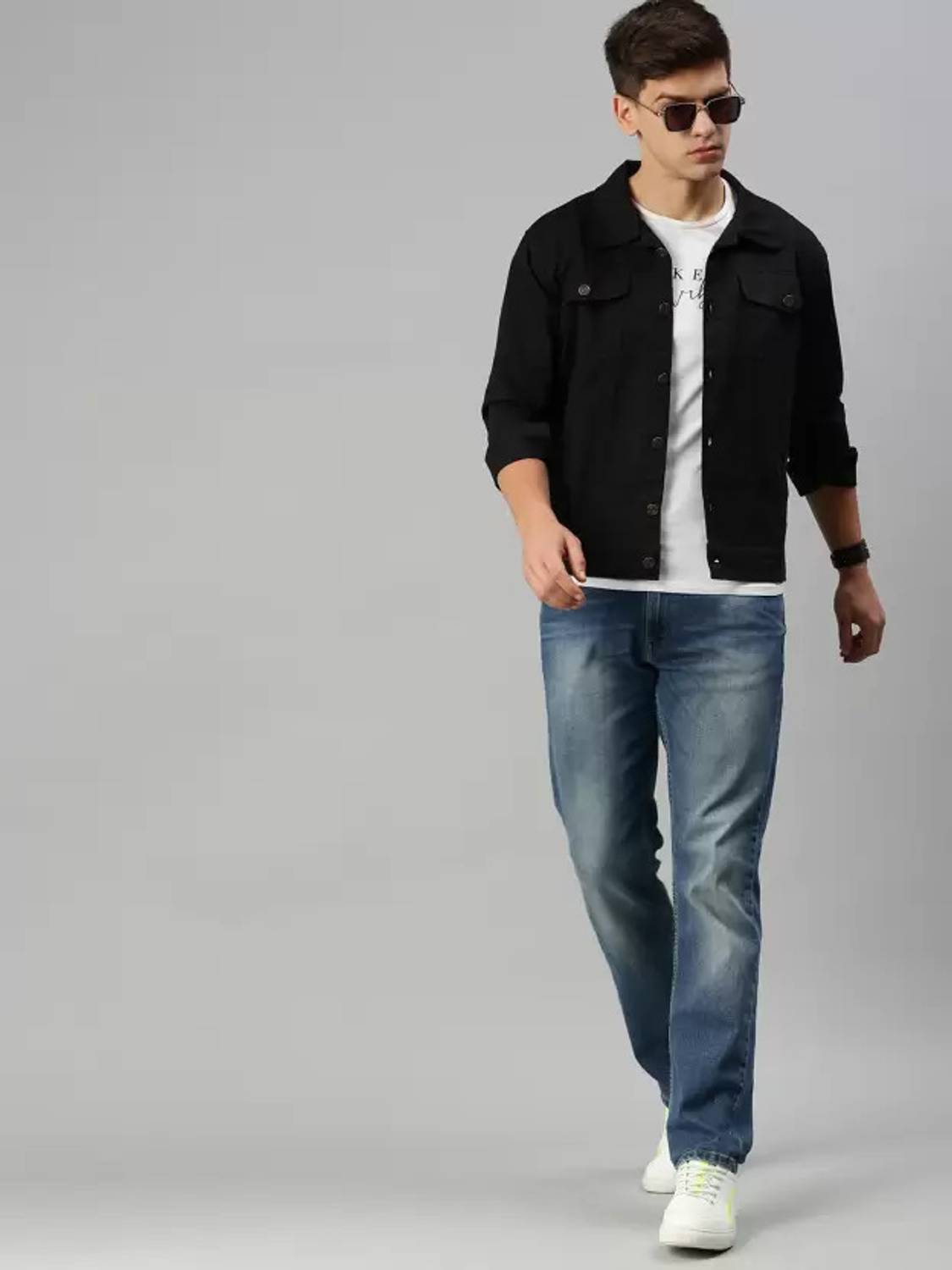 mevan Full Sleeve Solid Men Denim Jacket Blue - Image 4