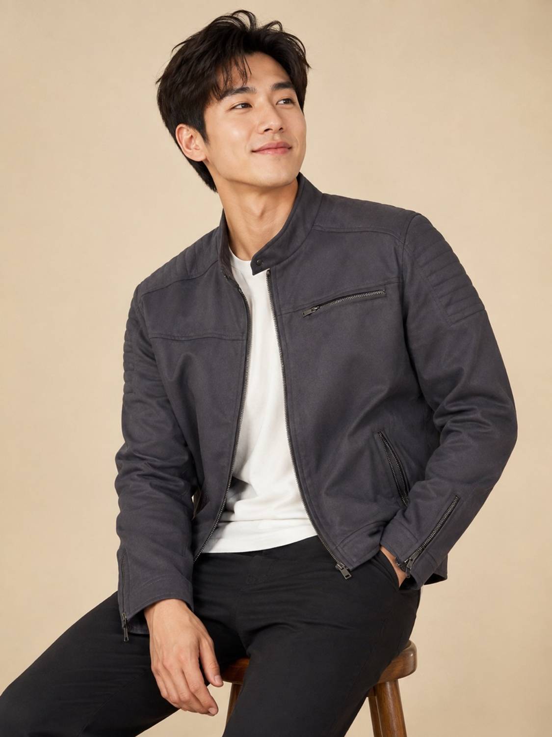 I, M BACK Full Sleeve Self Design Men Jacket - Image 3