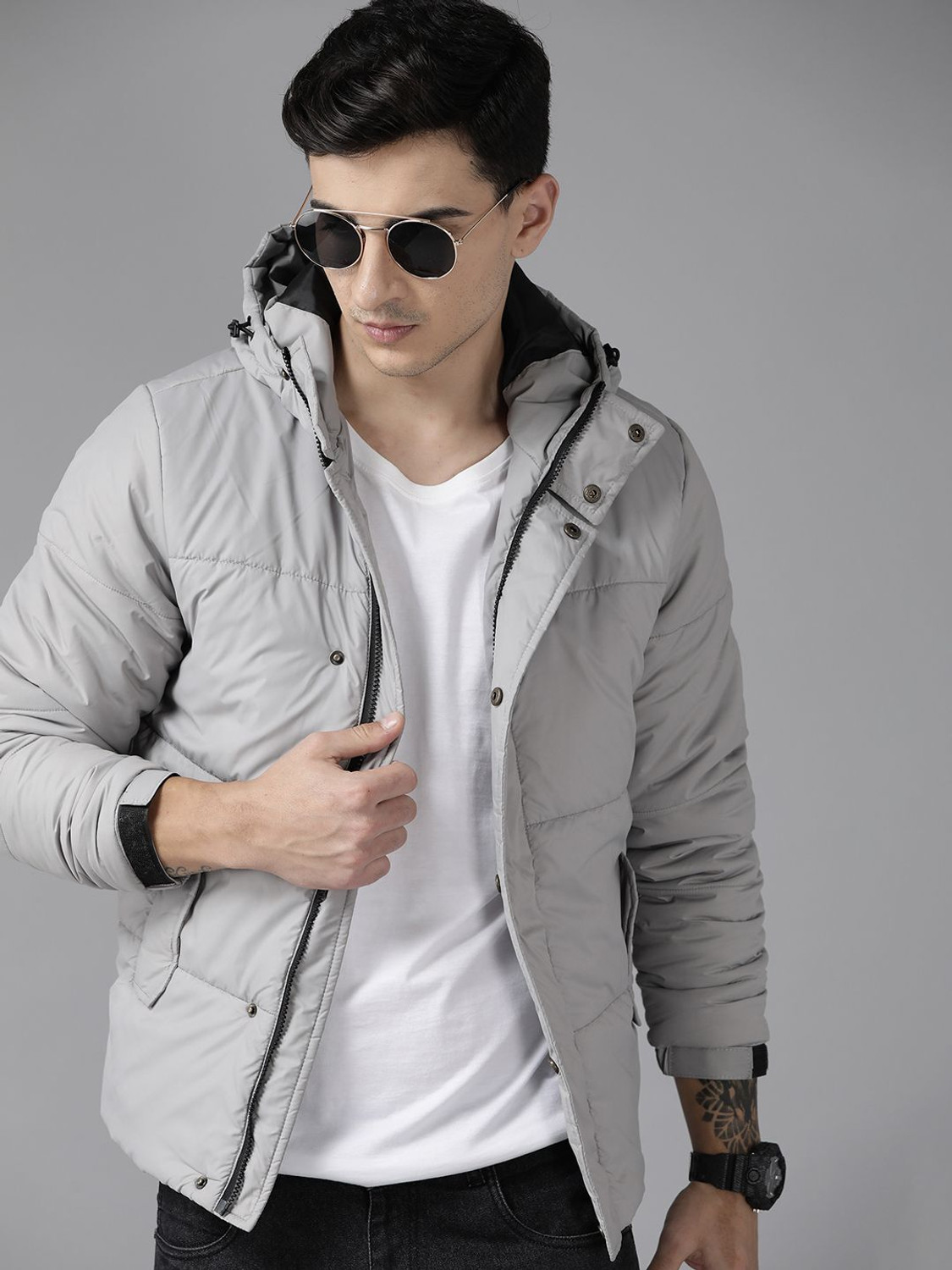 Image of Roadster Full Sleeve Solid Men Padded Jacket