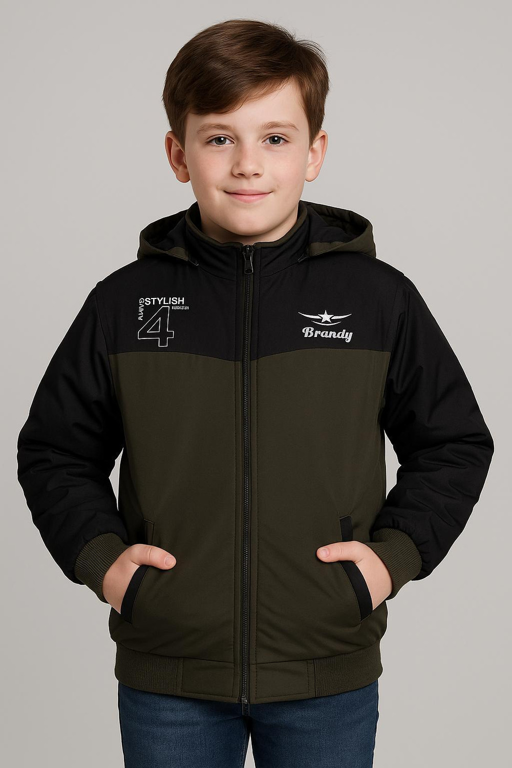 Image of QB CLUB Full Sleeve Colorblock Boys Jacket