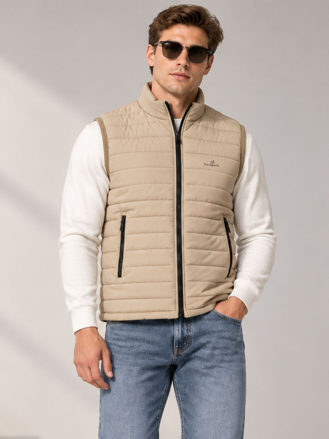 Image of NUEVOSPORTA Men Solid Puffer Jacket