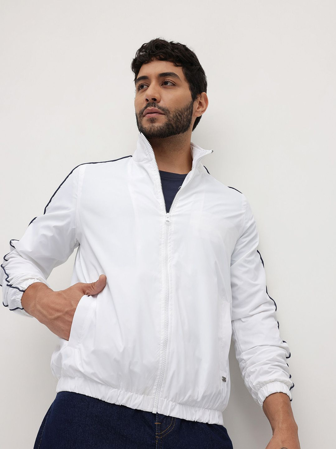 Image of Roadster Men Solid Tailored Jacket