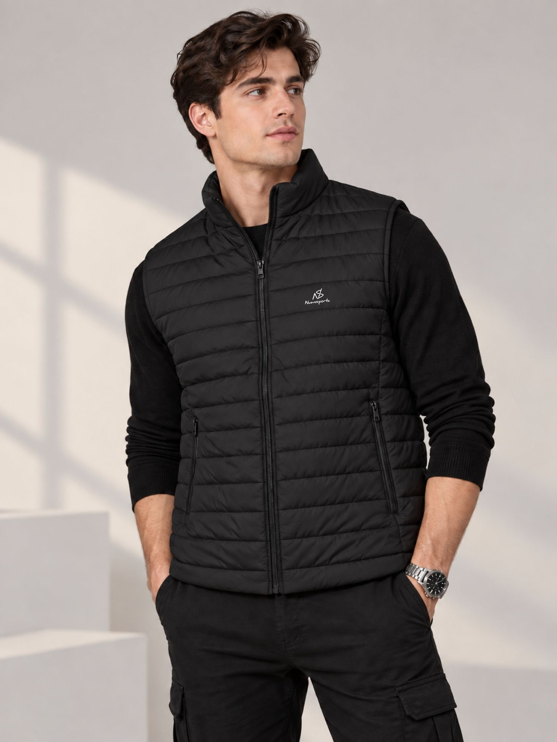 Image of NUEVOSPORTA Men Solid Puffer Jacket