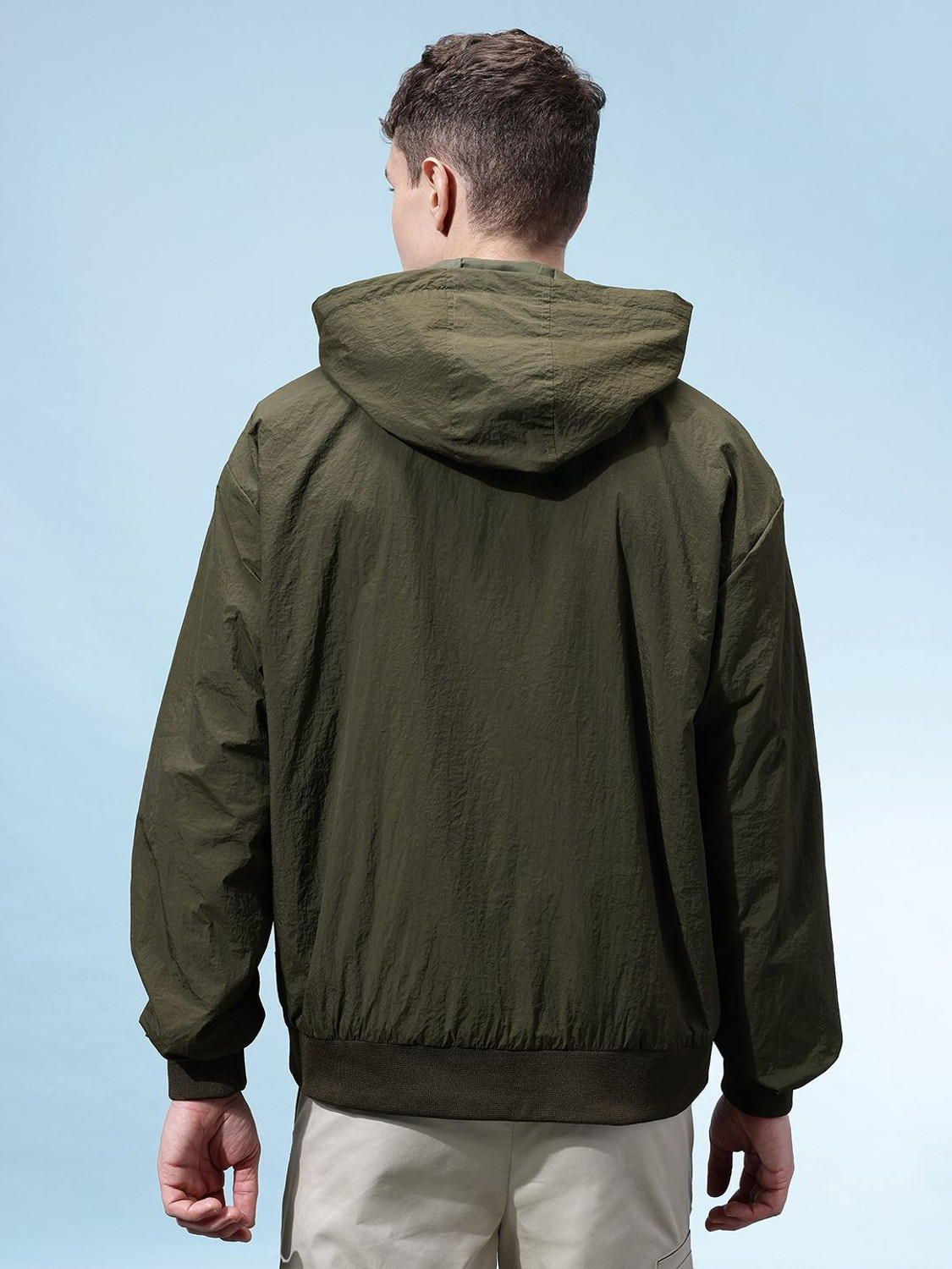 Image of Glitchez Full Sleeve Solid Men Bomber Jacket