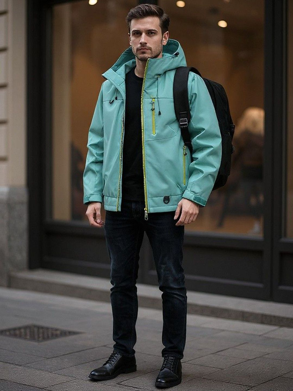 Image of Mast & Harbour Full Sleeve Solid Men Jacket