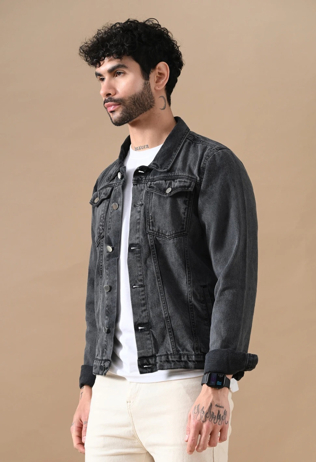 Image of DAK Full Sleeve Solid Men Denim Jacket