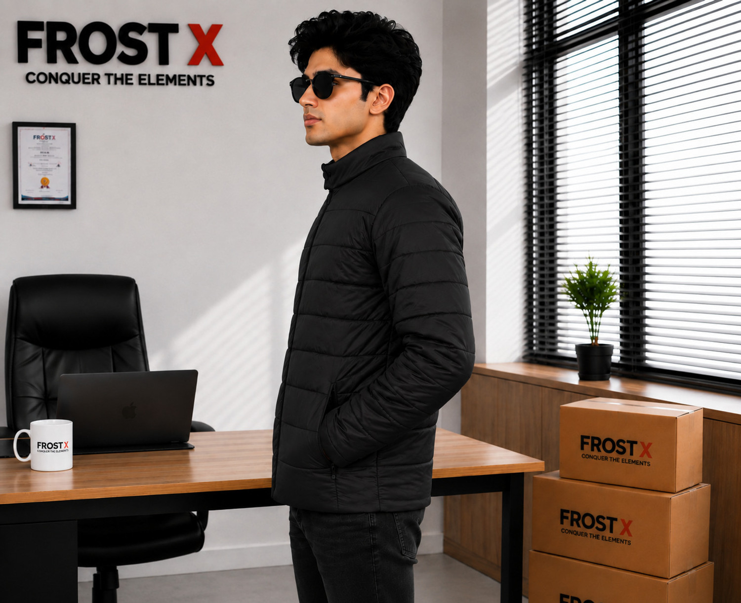 Image of FrostFit Full Sleeve Solid Men Jacket