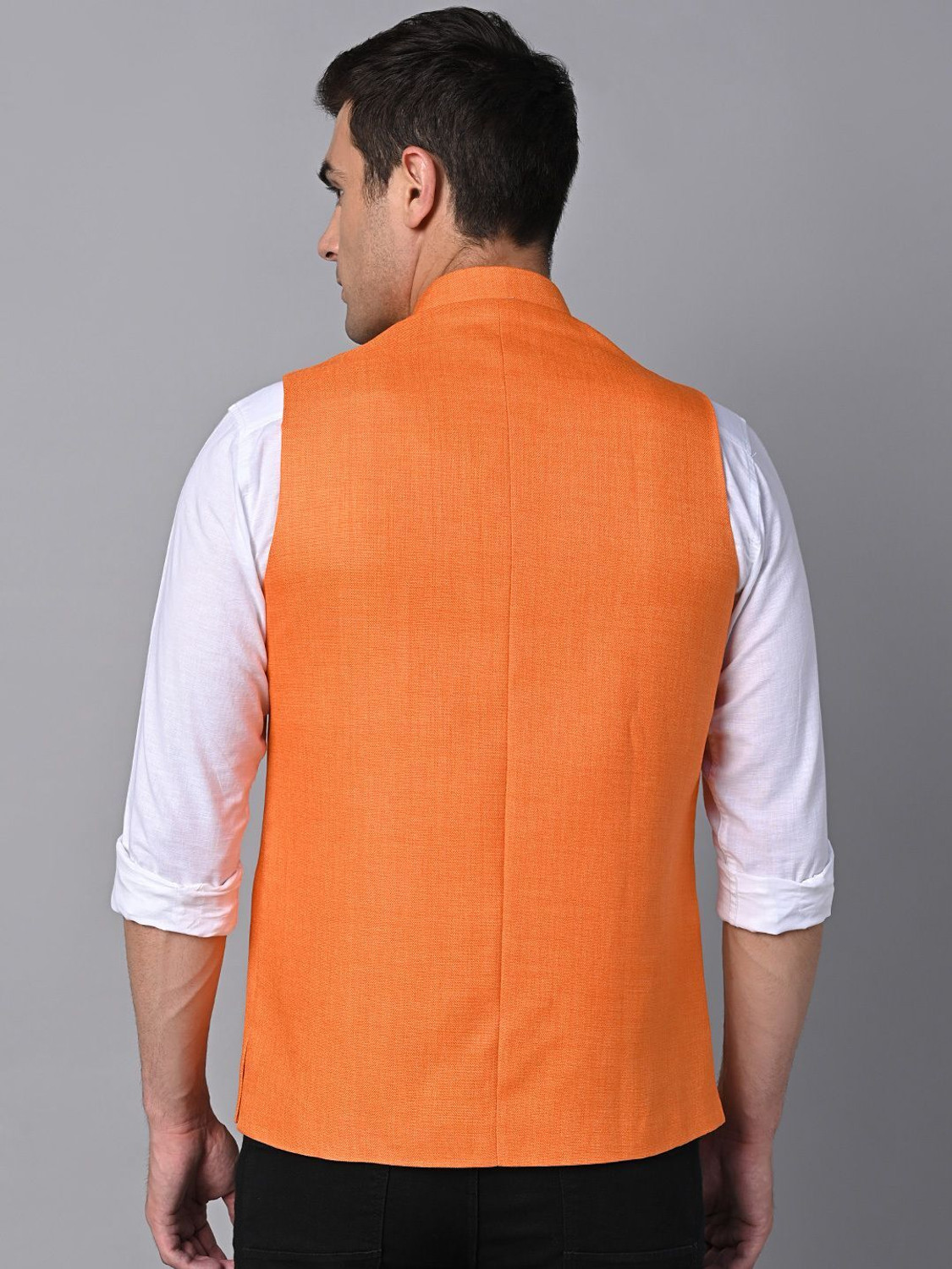 Image of Vastraa Fusion Sleeveless Solid Men Jacket