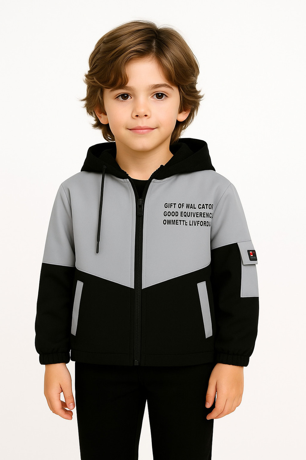 Image of Azy Fabrics Boys Colorblock Casual Jacket