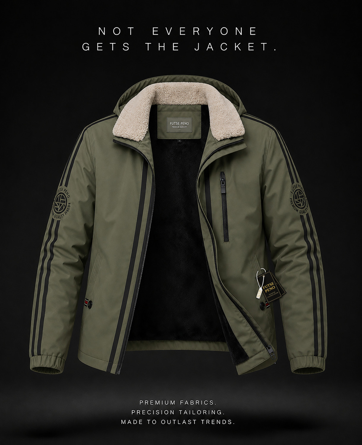 Image of FUTSE PENO Men Striped Casual Jacket