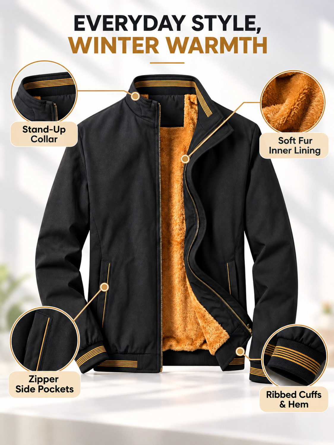 Image of Caraba Jacket For Mens Full Sleeve Solid Men Jacket