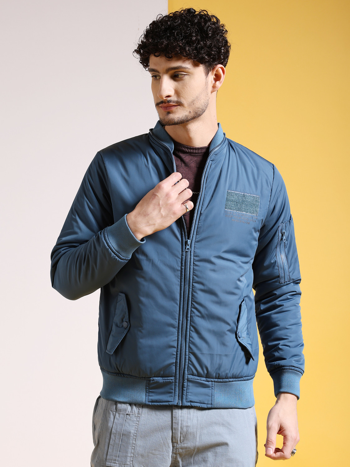 Image of The Indian Garage Co. Full Sleeve Solid Men Jacket