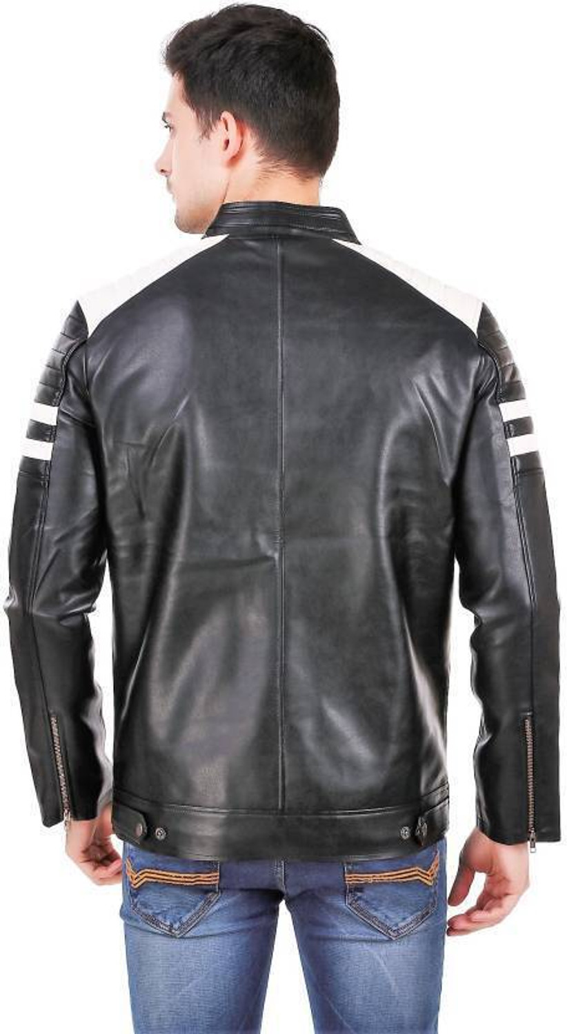 Image of Leather Retail Full Sleeve Colorblock Men Jacket