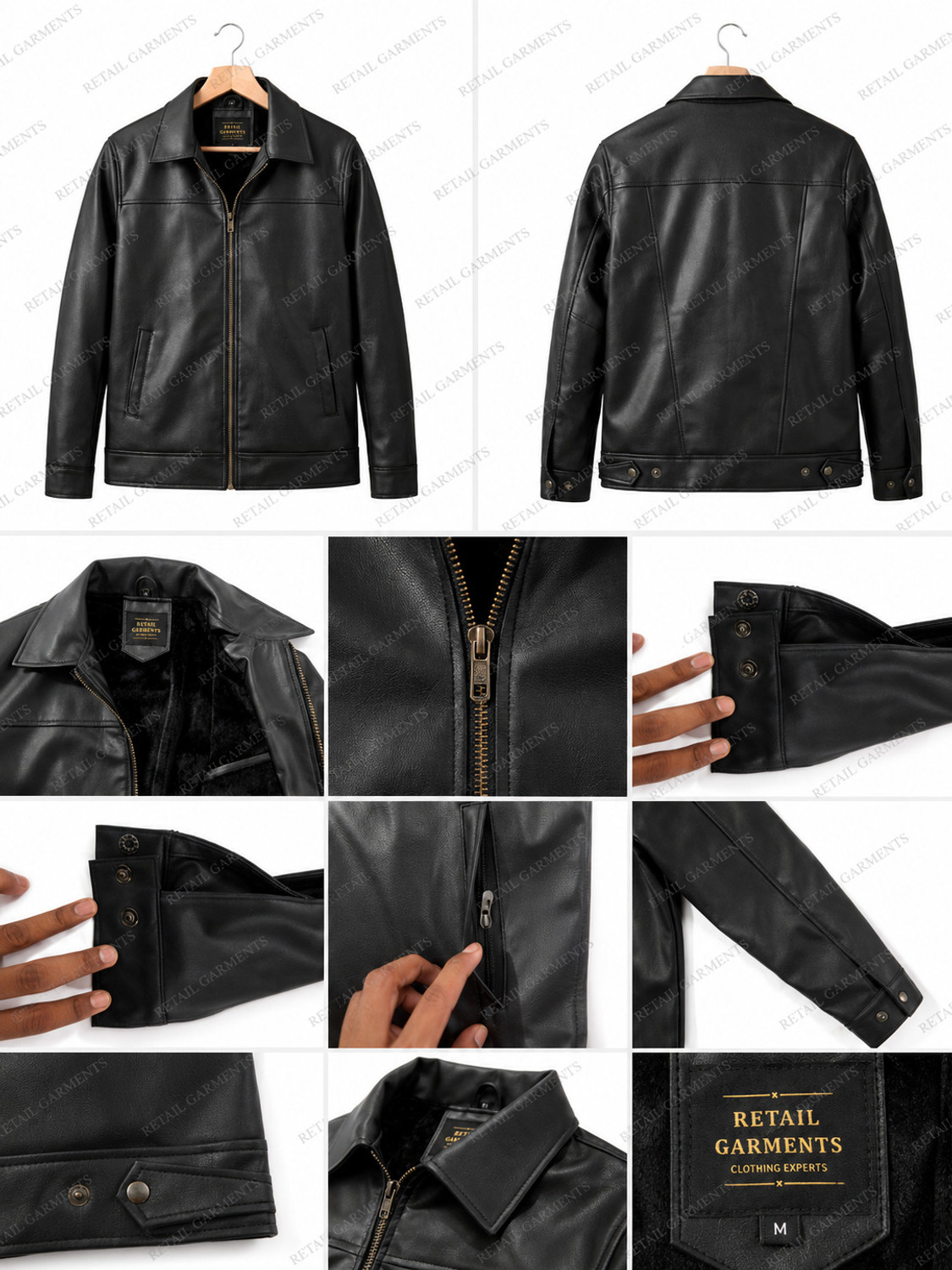 Image of RETAIL GARMENTS Full Sleeve Solid Men Jacket
