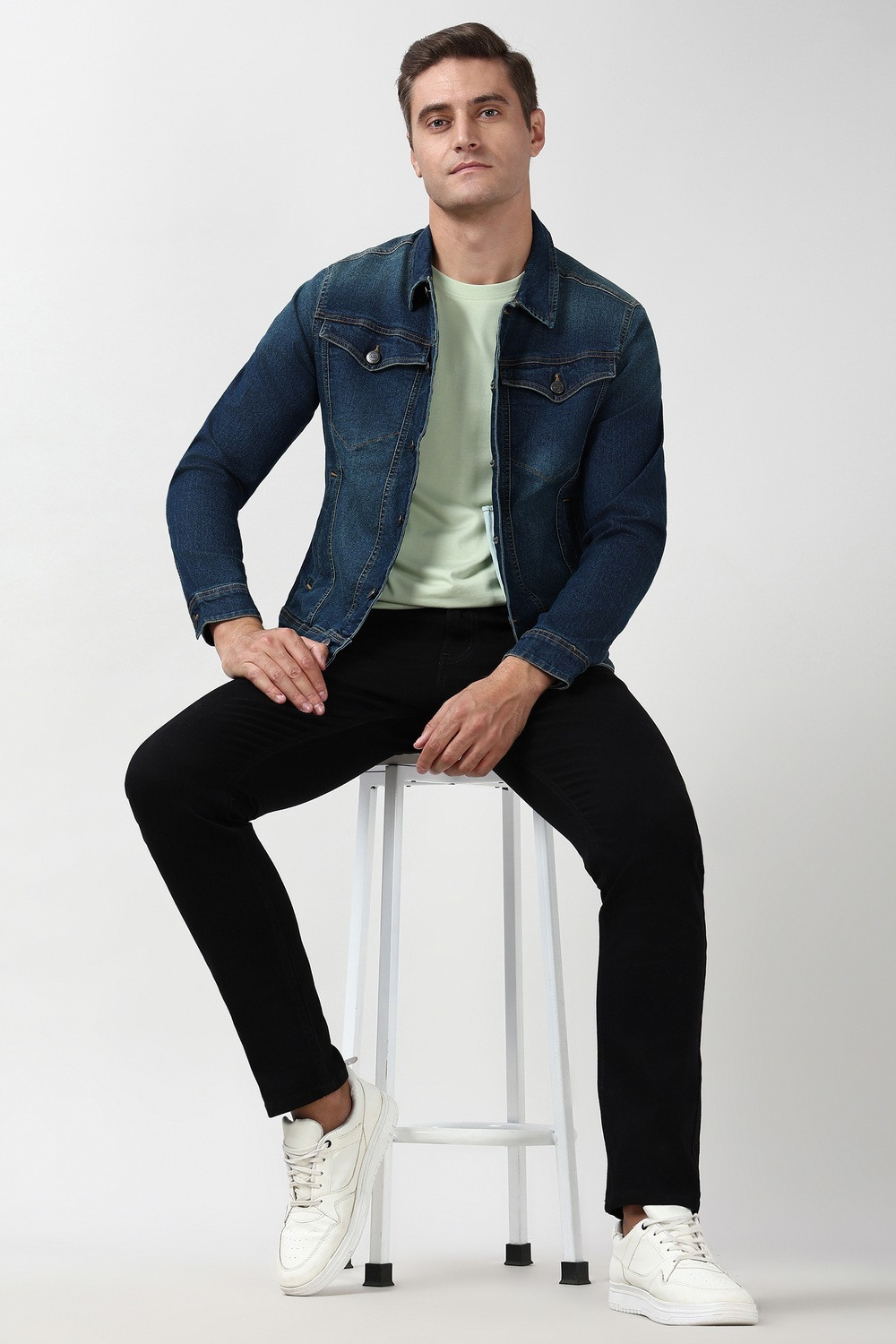 Image of PETER ENGLAND Men Solid Casual Jacket