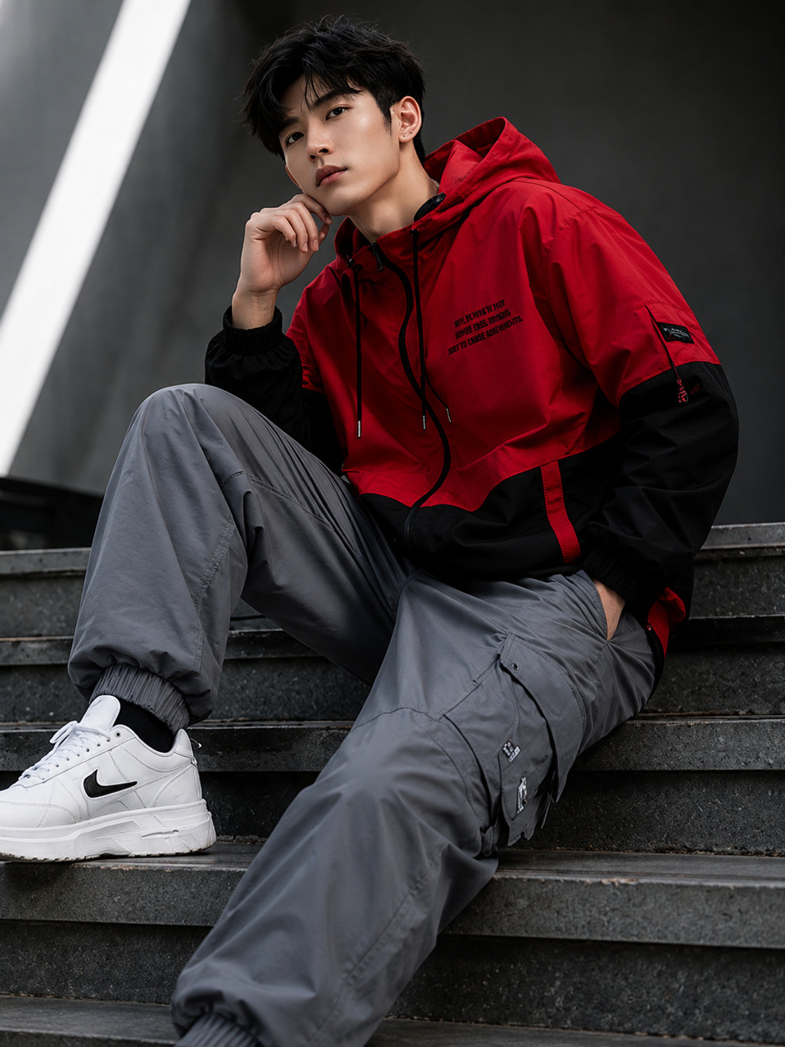 Image of Five Doggies Full Sleeve Colorblock Men Jacket