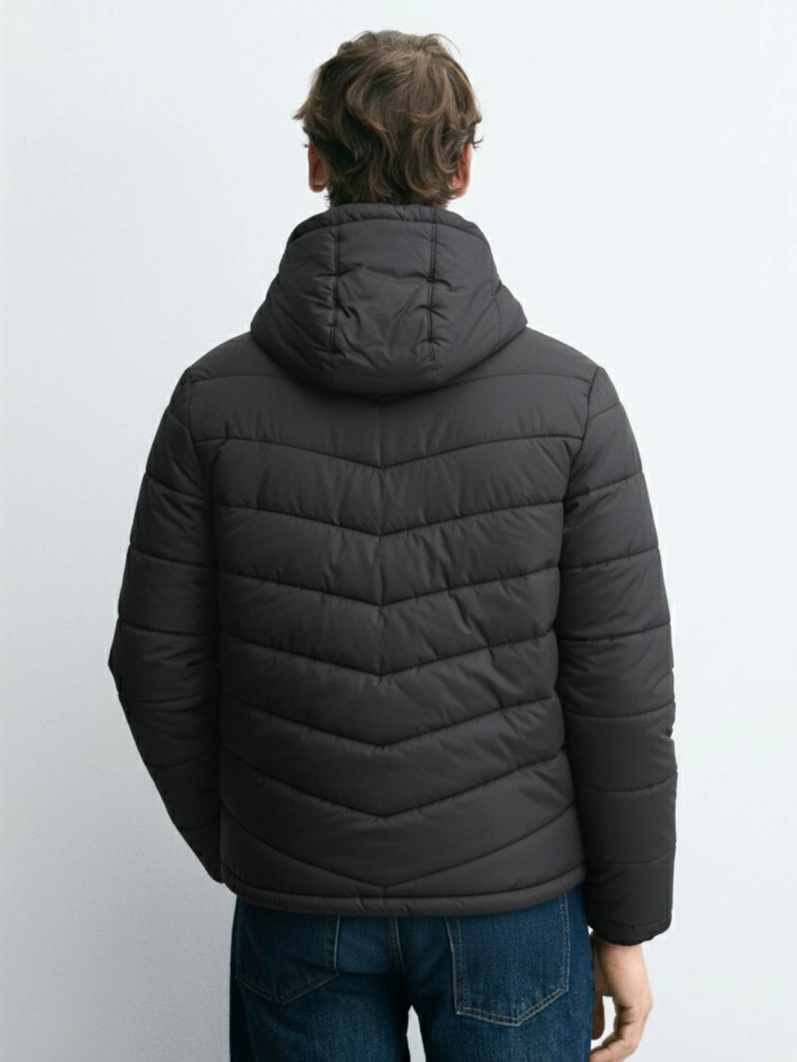 Men Solid Puffer Jacket - Image 2
