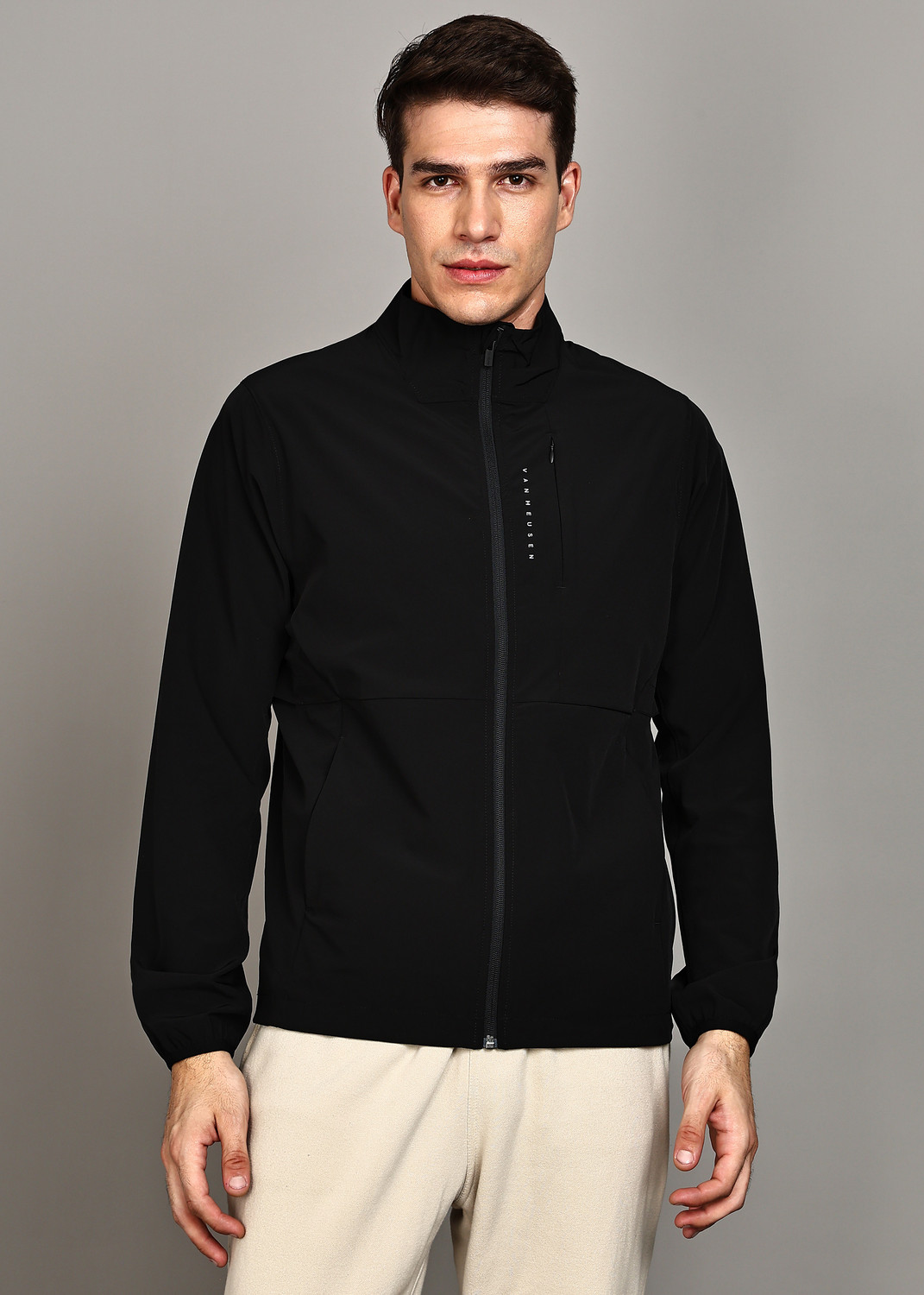 Image of VAN HEUSEN Full Sleeve Solid Men Jacket