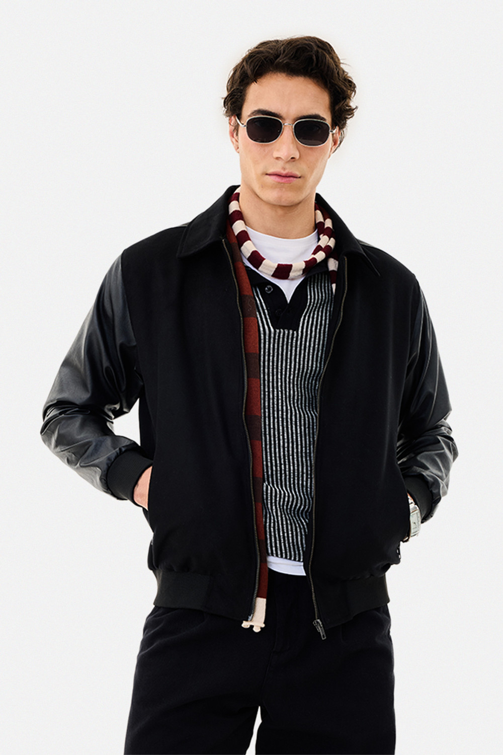 Image of Snitch Men Solid Bomber Jacket