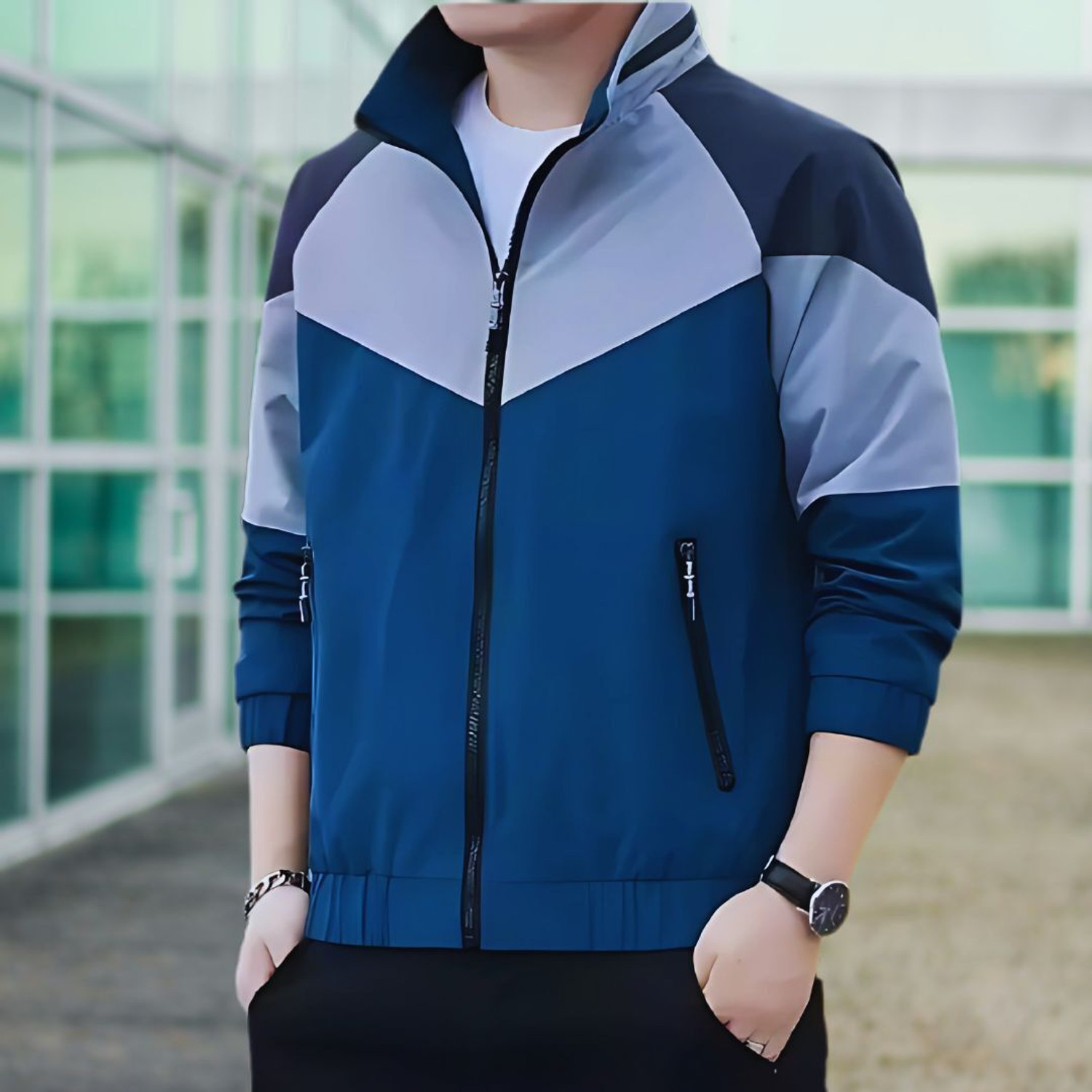 Image of Suhoor Fashion Full Sleeve Colorblock Men Jacket