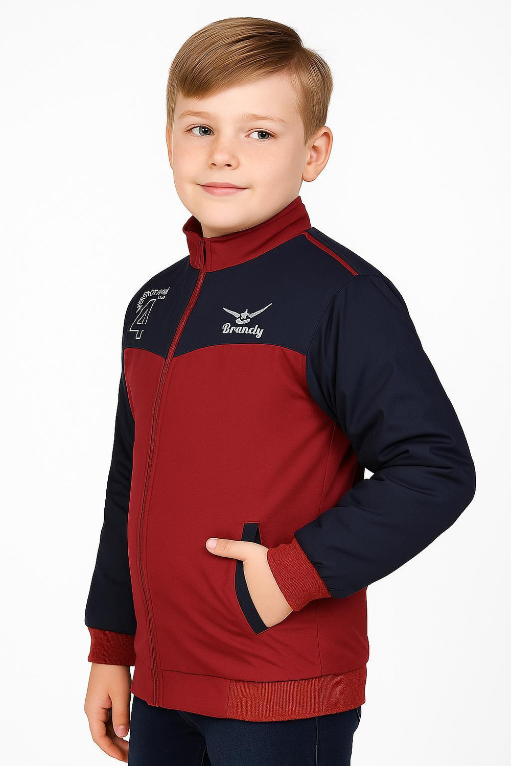 Image of QB CLUB Full Sleeve Colorblock Boys Jacket