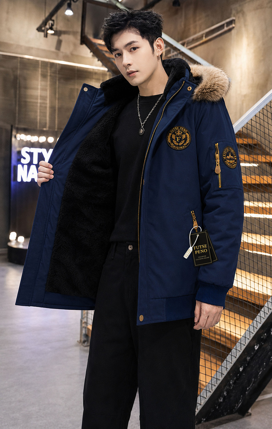 Image of FUTSE PENO Full Sleeve Applique Men Jacket