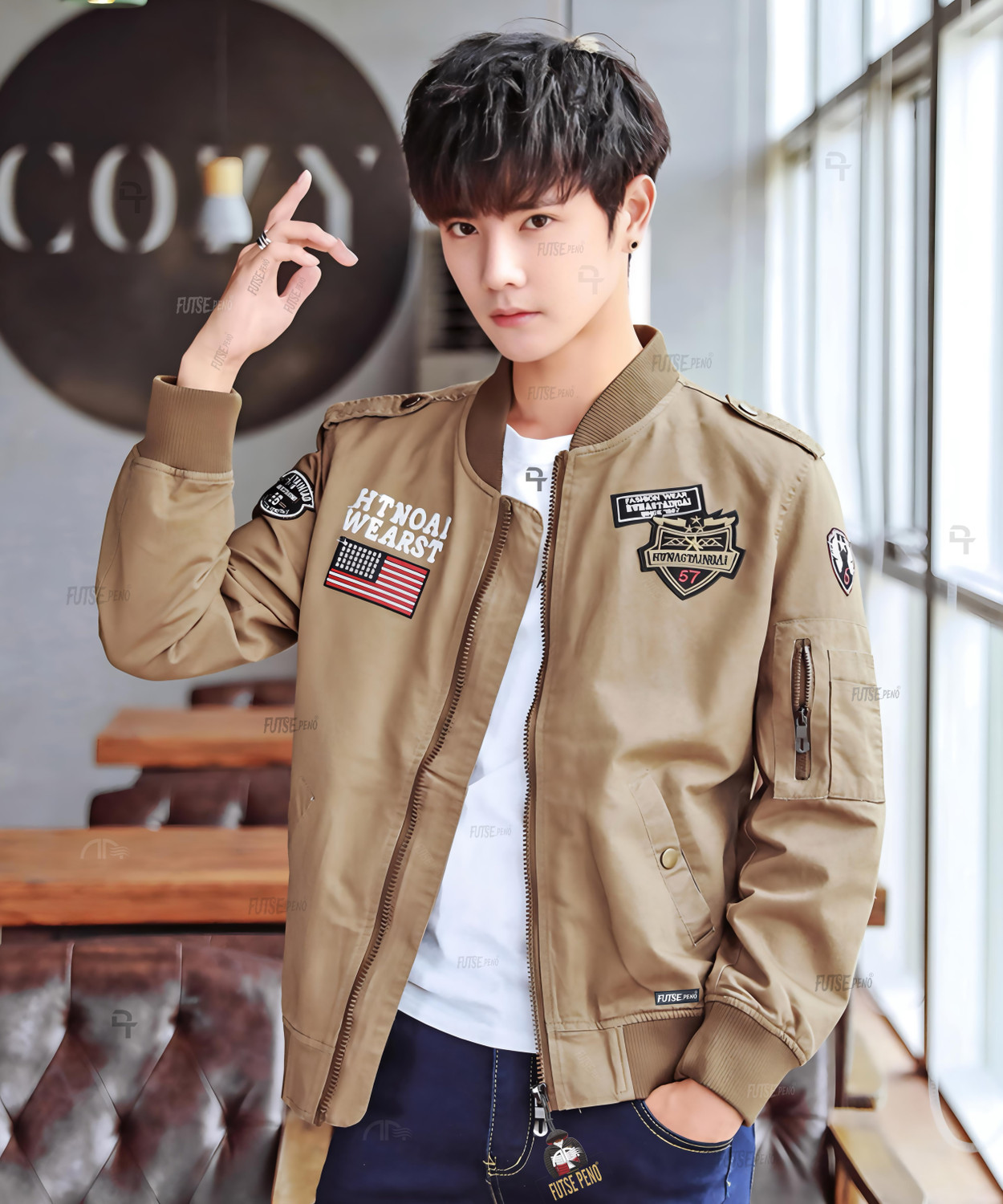 Image of FUTSE PENO Full Sleeve Solid Men Jacket