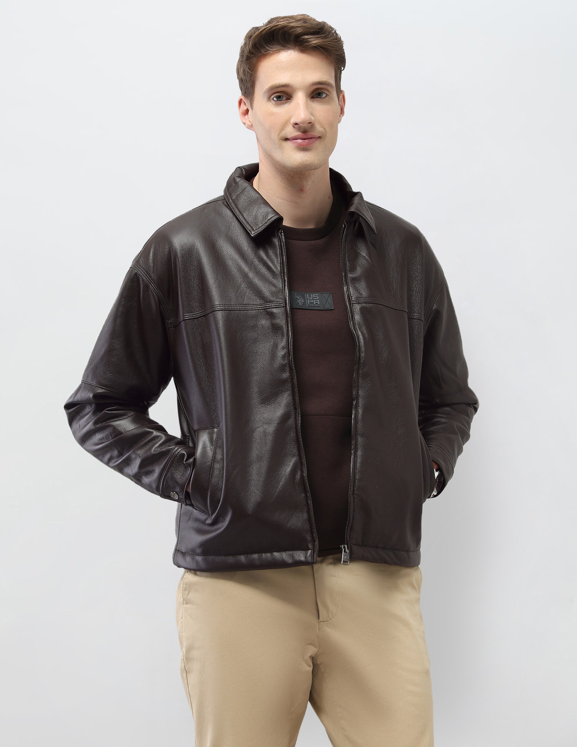Image of U.S. Polo Assn. Denim Co. Men Solid Casual Jacket