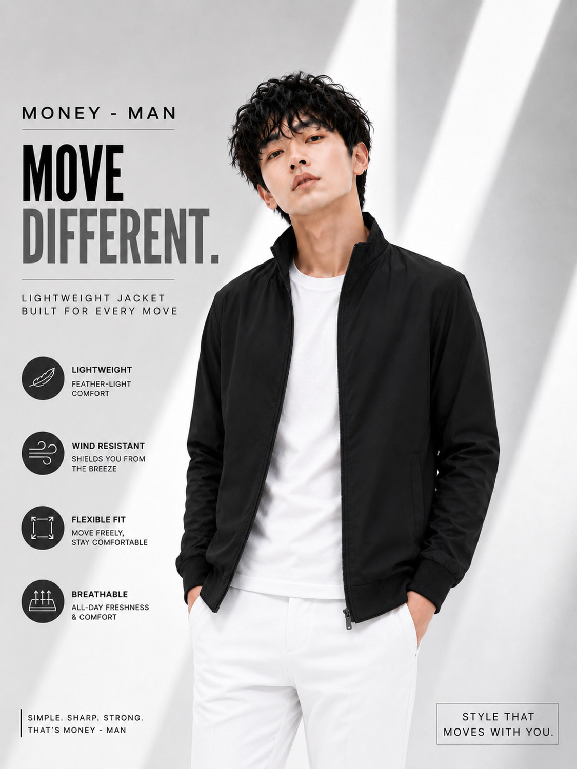 Image of Money man Full Sleeve Colorblock Men Jacket