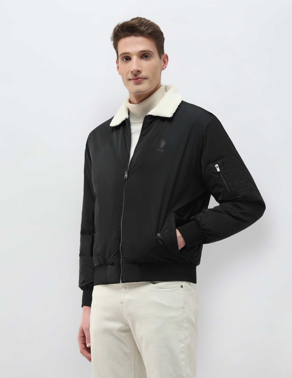 Image of U.S. Polo Assn. Denim Co. Full Sleeve Solid Men Jacket