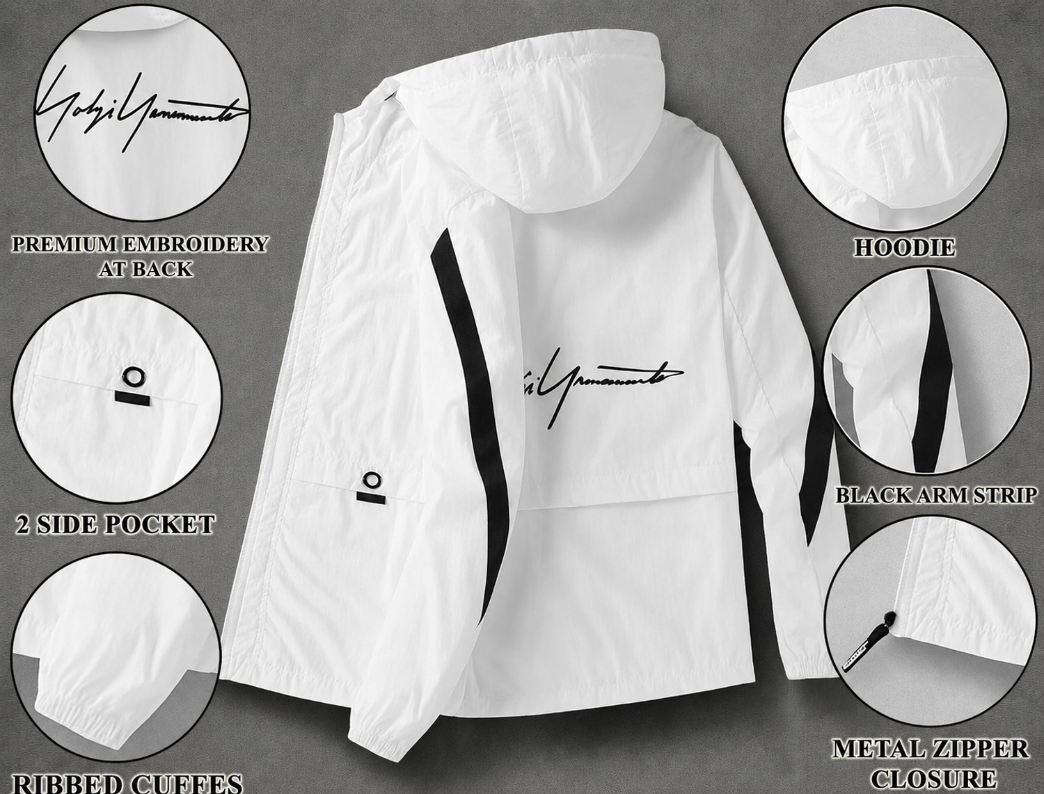 Image of Azy Fabrics KOREAN Embroidered Men Wind Cheater