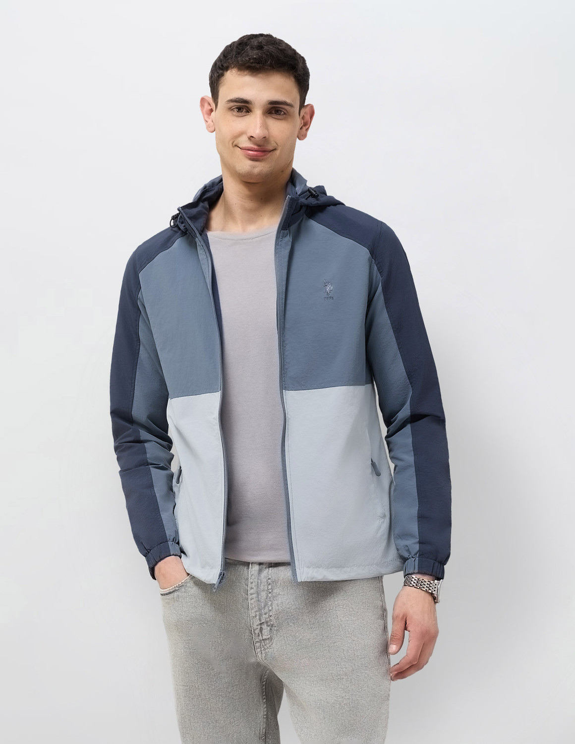 Image of U.S. POLO ASSN. Full Sleeve Colorblock Men Jacket