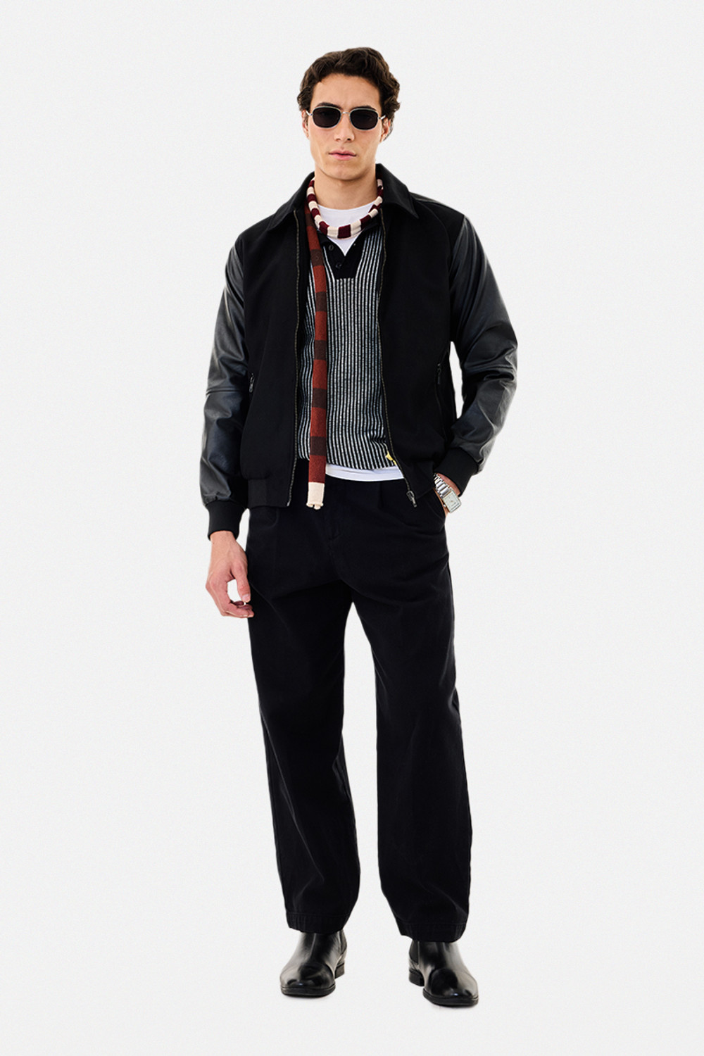 Image of Snitch Men Solid Bomber Jacket