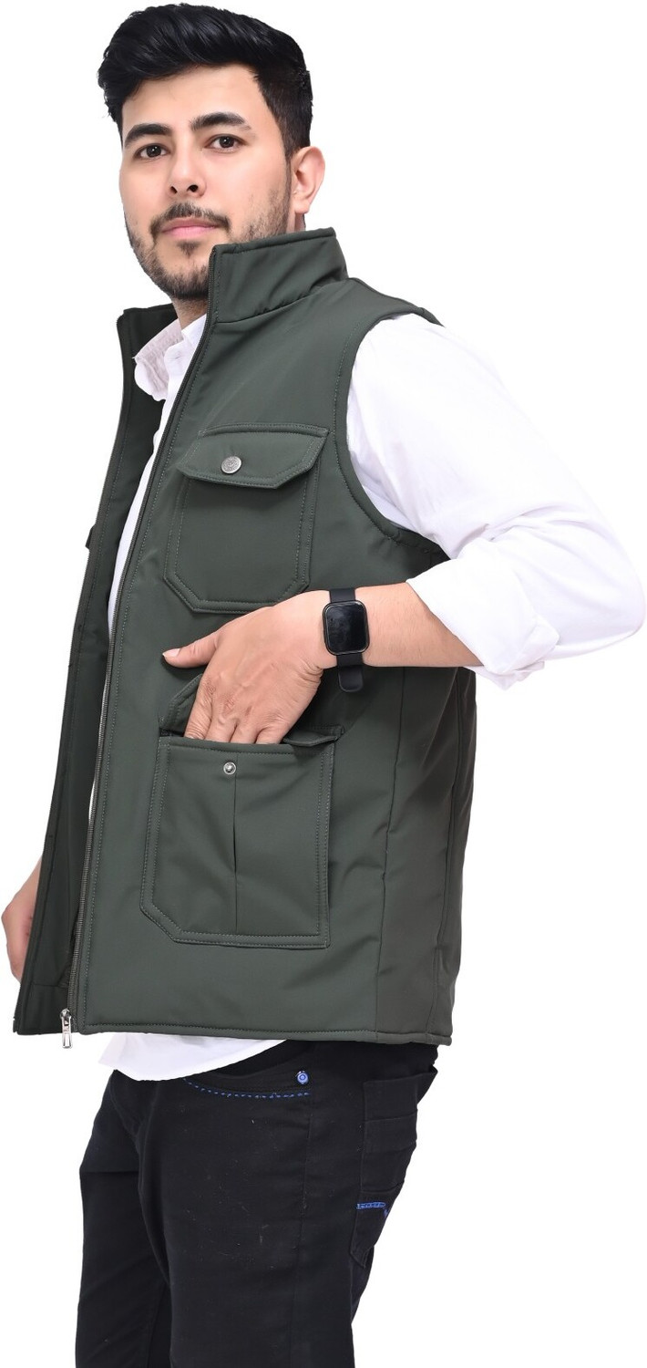 Image of SSGARMENTS Sleeveless Solid Men Jacket