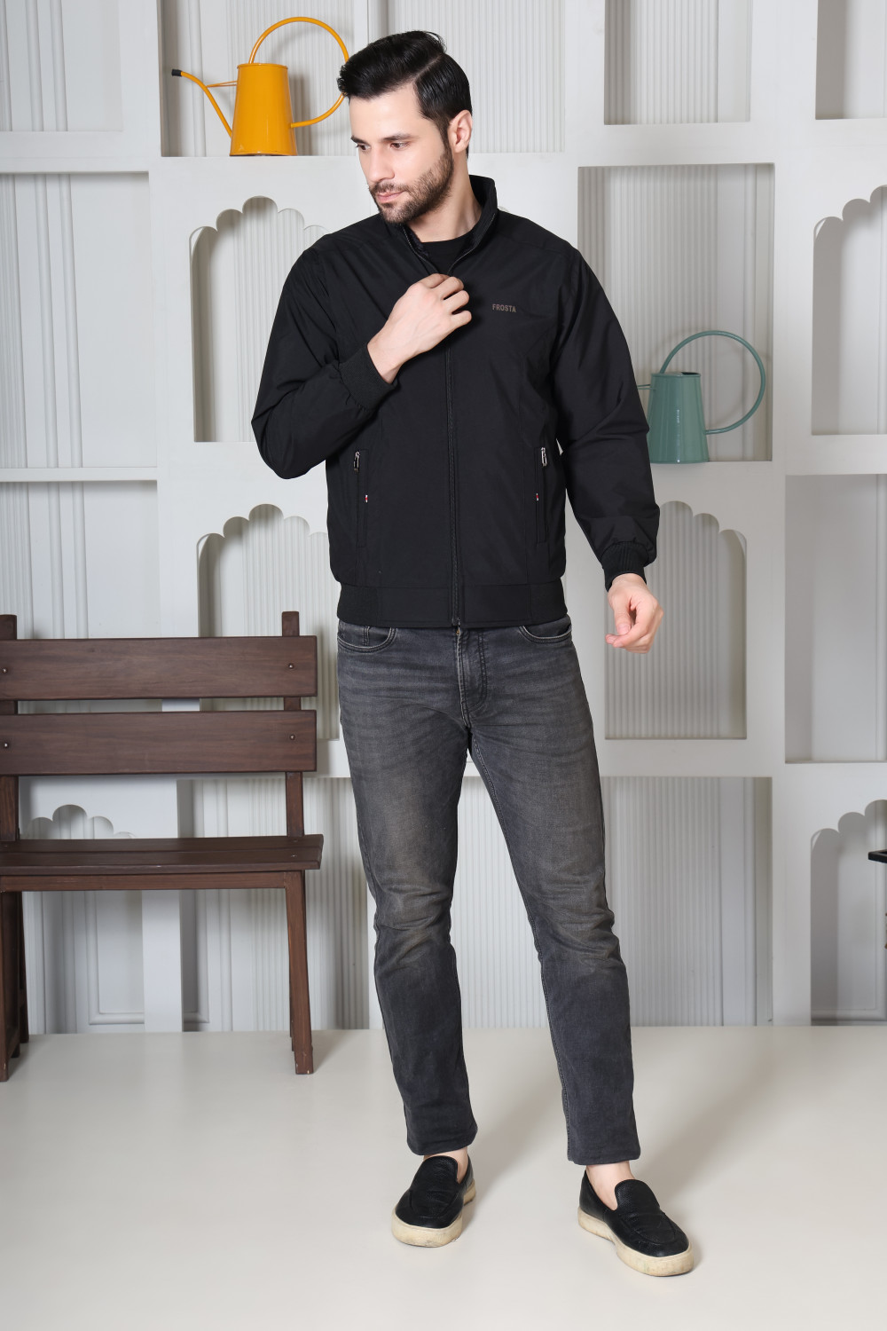 Image of FROSTA Full Sleeve Solid Men Jacket