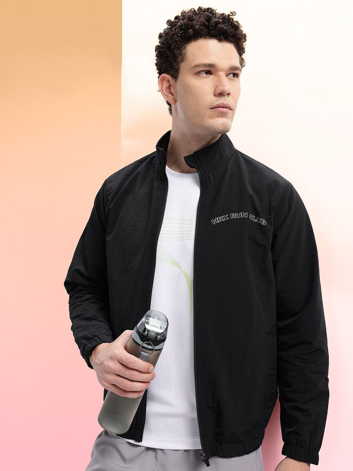Image of HRX by Hrithik Roshan Men Solid Bomber Jacket