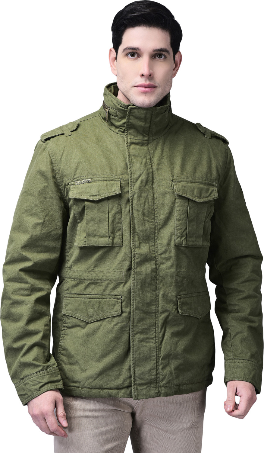 Image of WOODLAND Full Sleeve Solid Men Jacket
