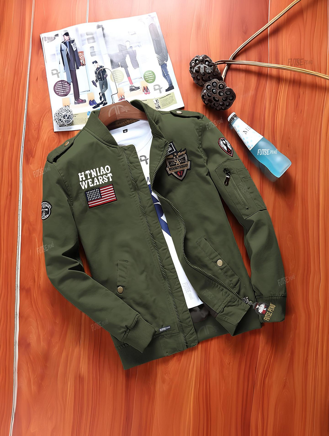 Image of FUTSE PENO Full Sleeve Applique Men Jacket