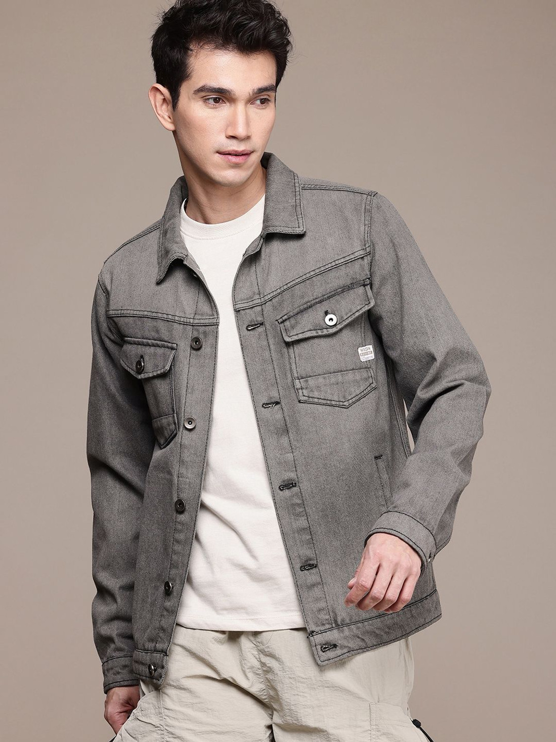 Image of WROGN Full Sleeve Solid Men Jacket