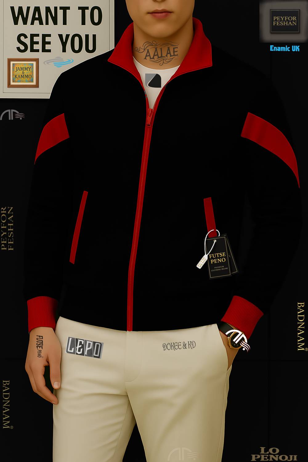 FUTSE PENO Full Sleeve Striped Men Jacket - Image 5