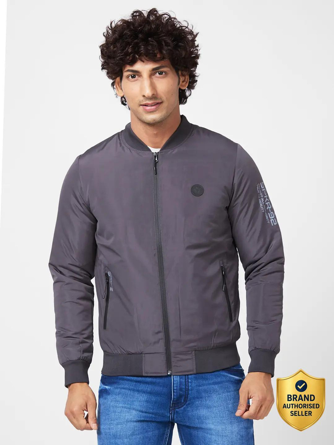 Image of Spykar Full Sleeve Solid Men Jacket