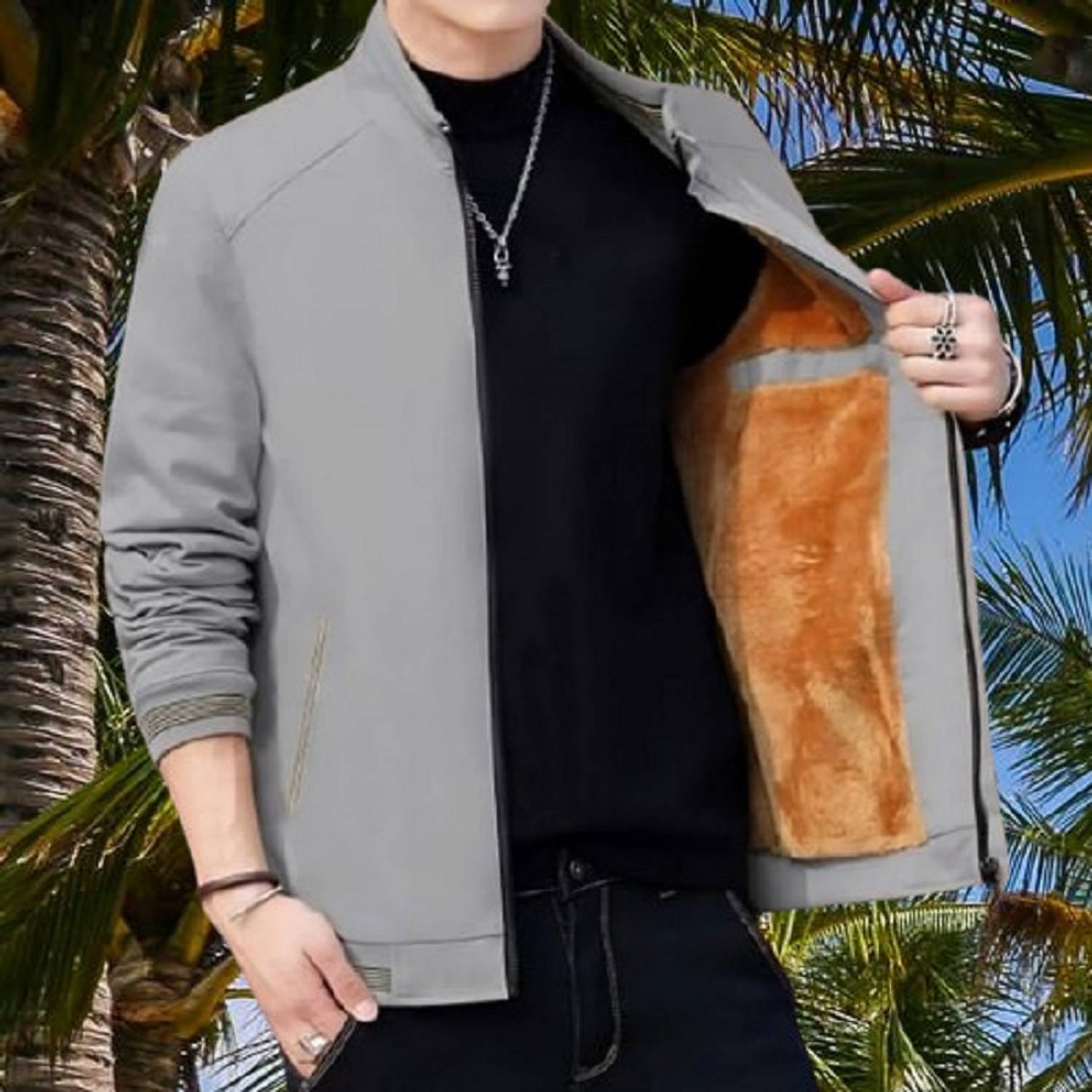 Tockcart Full Sleeve Solid Men Jacket - Image 3
