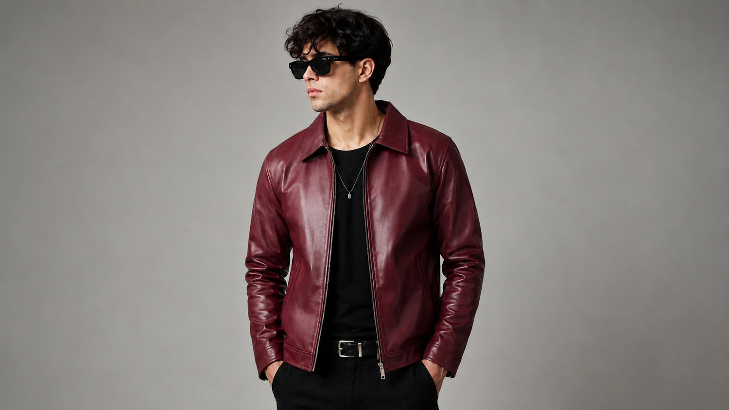 Image of FAUX HUB Men Solid Casual Jacket