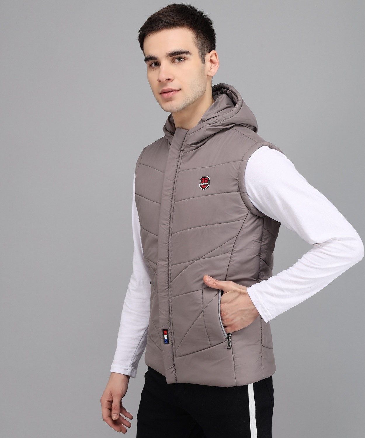 Image of HEMLOCK Sleeveless Solid Men Jacket