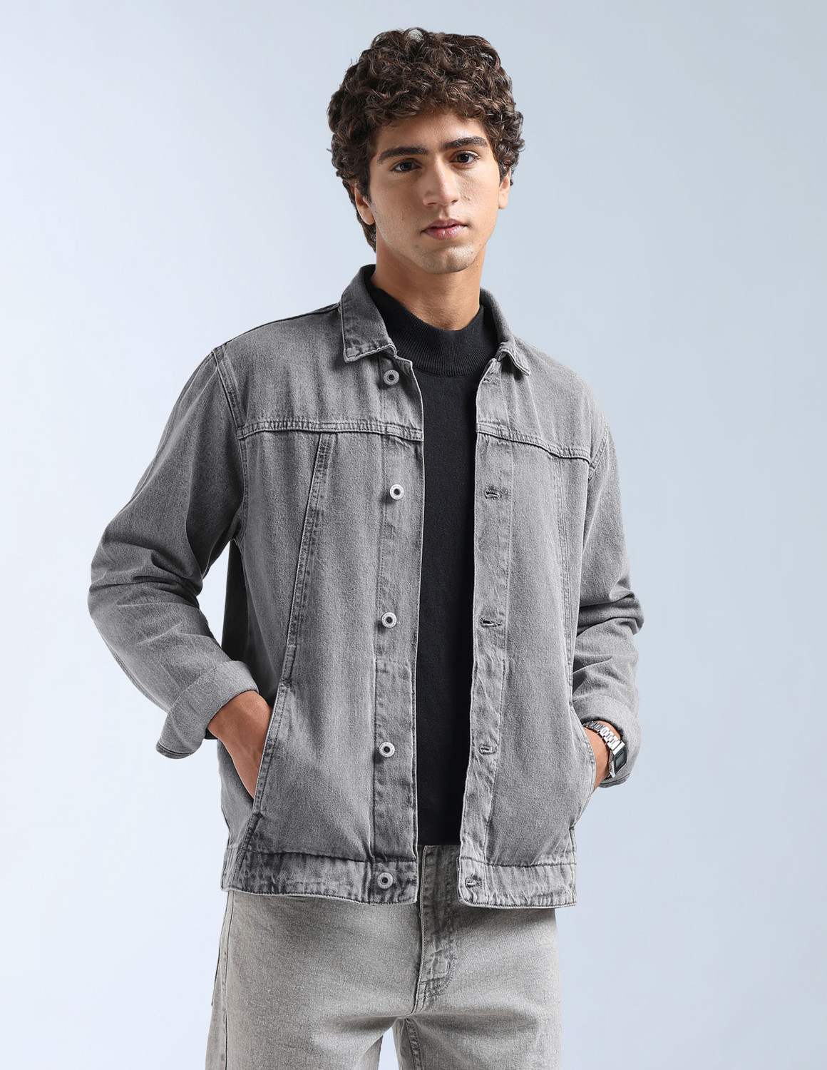 Image of FLYING MACHINE Men Solid Jacket