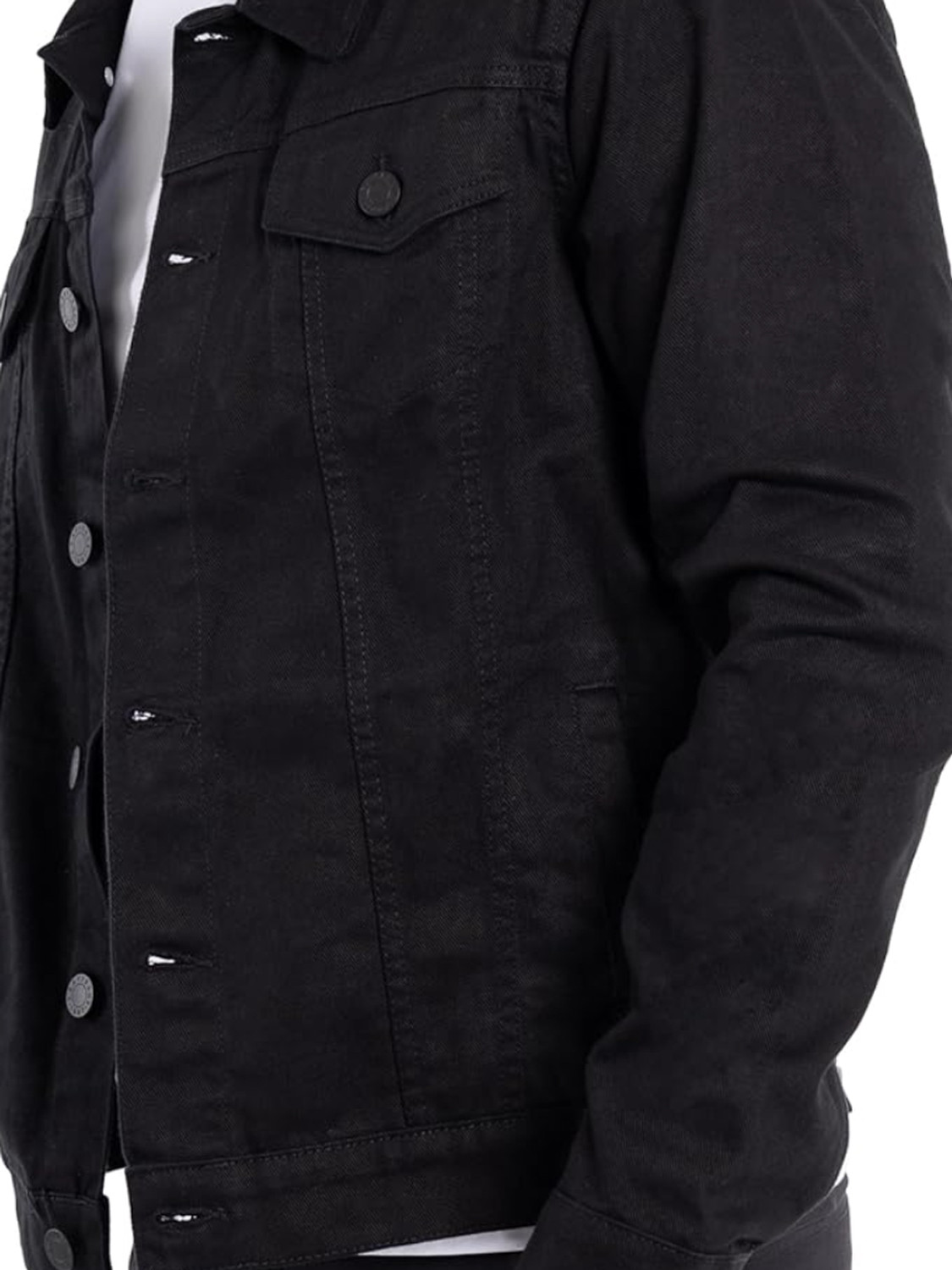 Image of Masterly Weft Full Sleeve Self Design Men Denim Jacket